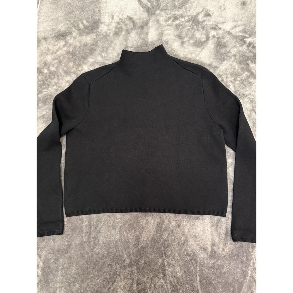 Antonio Melani Women's Small Black Mock Neck Sweater Cropped Career Minimalist - Picture 6 of 11